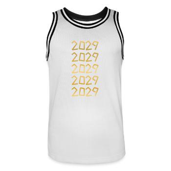 2029 - Maillot de basket Homme - blanc/noir - Devant - AI Model Male 185 dark (185cm)
