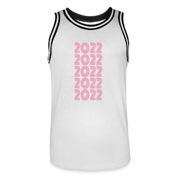 2022 - Männer Basketball-Trikot - Weiß/Schwarz - Vorne - AI Model Male 185 dark (185cm)