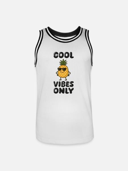 ananas comic - Männer Basketball-Trikot - Weiß/Schwarz