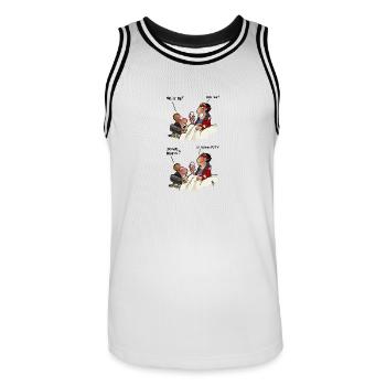 Rotes Licht - Männer Basketball-Trikot - Weiß/Schwarz - Vorne - AI Model Male 185 dark (185cm)