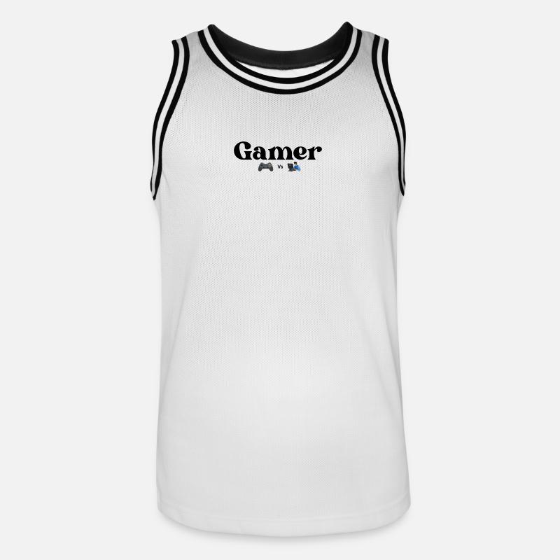 Controller VS PC - Männer Basketball-Trikot - Weiß/Schwarz