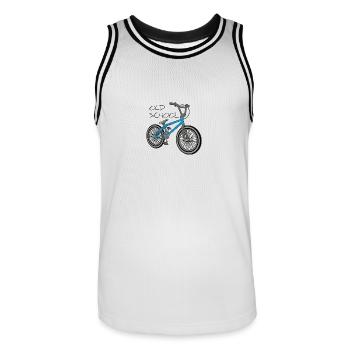 bmx old school blue - Männer Basketball-Trikot - Weiß/Schwarz - Vorne - AI Model Male 185 dark (185cm)