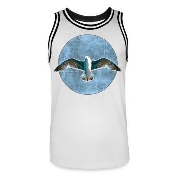 Gull - Men's Basketball Jersey - white/black - Front - AI Model Male 185 dark (185cm)