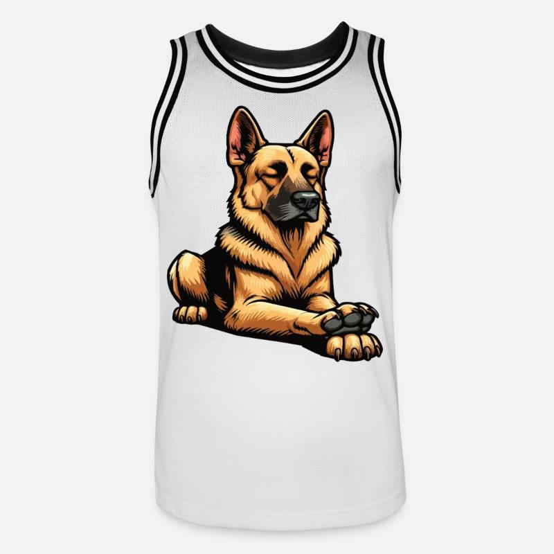 Deutscher Schäferhund Schäferhunde Schäferhunde - Männer Basketball-Trikot - Weiß/Schwarz