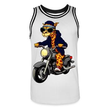 Motorrad Giraffen - Männer Basketball-Trikot - Weiß/Schwarz - Vorne - AI Model Male 185 dark (185cm)