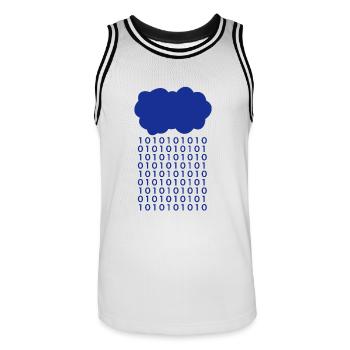Bit rain cloud computer scientist - Men's Basketball Jersey - white/black - Front - AI Model Male 185 dark (185cm)