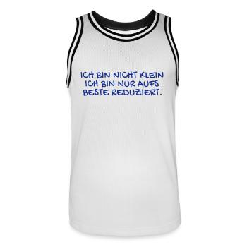 Ich bin nicht kein Spruch - Männer Basketball-Trikot - Weiß/Schwarz - Vorne - AI Model Male 185 dark (185cm)
