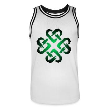 Noeud celtique coeur infini symbole sans fin - Maillot de basket Homme - blanc/noir - Devant - AI Model Male 185 dark (185cm)
