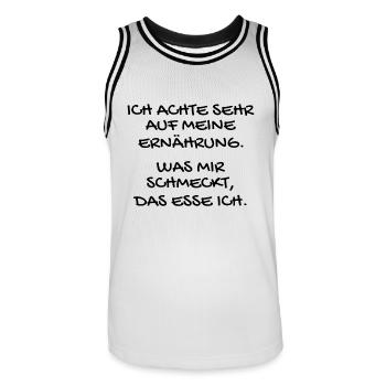 Ernährung Essen Geschmack Geschenk - Männer Basketball-Trikot - Weiß/Schwarz - Vorne - AI Model Male 185 dark (185cm)