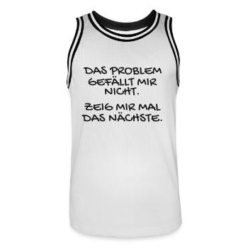 Witziger Spruch Das Problem Geschenk - Männer Basketball-Trikot - Weiß/Schwarz - Vorne - AI Model Male 185 dark (185cm)