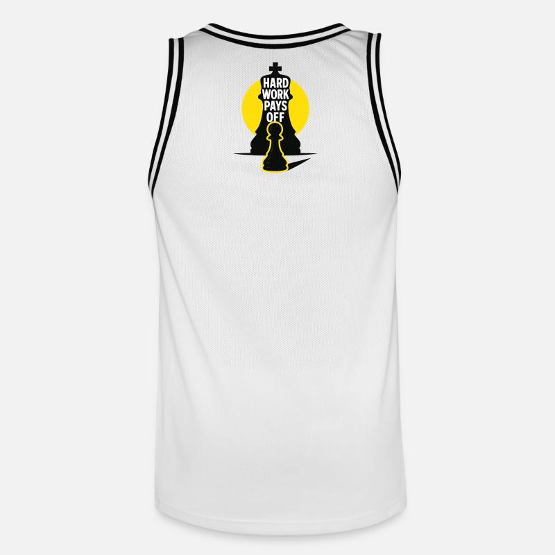 HardWorkPaysOff - Maillot de basket Homme - blanc/noir