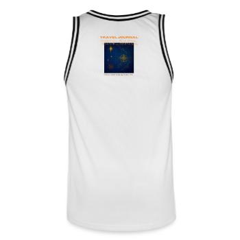 Nautical Travel Notebook - Men's Basketball Jersey - white/black - Back - AI Model Male 185 dark (185cm)