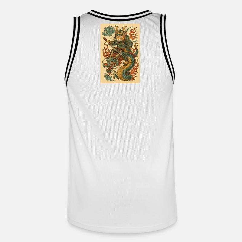Geist eines Kriegers im Drachenkampf - Männer Basketball-Trikot - Weiß/Schwarz