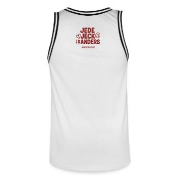 Chaque Jeck est différent - Cologne eye-catcher - Maillot de basket Homme - blanc/noir - Dos - AI Model Male 185 dark (185cm)
