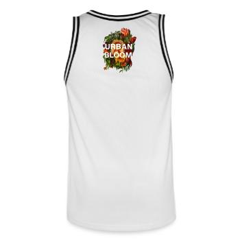 Urban_Bloom - Maillot de basket Homme - blanc/noir - Dos - AI Model Male 185 dark (185cm)