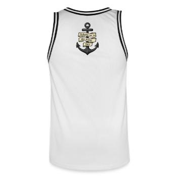 Home is where the anchor drops - Home - Family - Men's Basketball Jersey - white/black - Back - AI Model Male 185 dark (185cm)