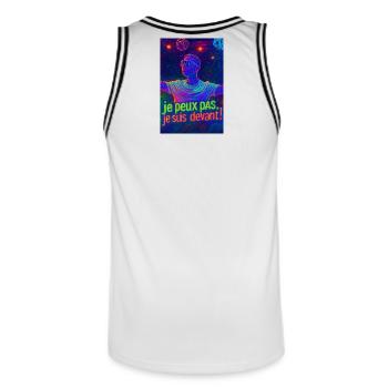 Techno - Maillot de basket Homme - blanc/noir - Dos - AI Model Male 185 dark (185cm)