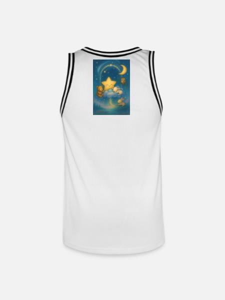 Night Star Cuddle World - Men's Basketball Jersey - white/black