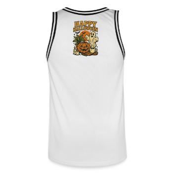 Happy_Halloweenn - Maillot de basket Homme - blanc/noir - Dos - AI Model Male 185 dark (185cm)