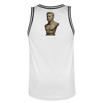 Statue - Maillot de basket Homme - blanc/noir - Dos - AI Model Male 185 dark (185cm)