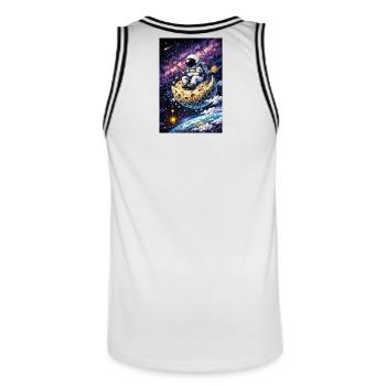 Astral fishing on the Moon - Men's Basketball Jersey - white/black - Back - AI Model Male 185 dark (185cm)
