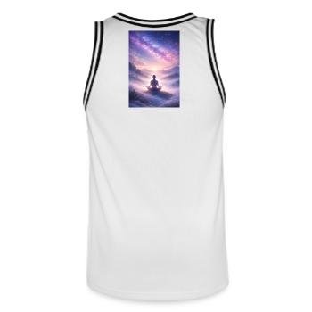 Star-Quiet Meditation - Men's Basketball Jersey - white/black - Back - AI Model Male 185 dark (185cm)