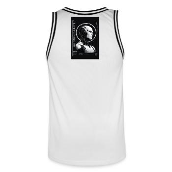 futur - Männer Basketball-Trikot - Weiß/Schwarz - Hinten - AI Model Male 185 dark (185cm)