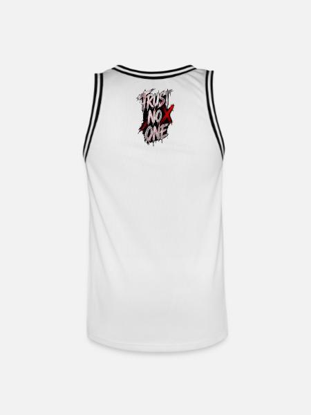 TRUST_NO_ONE - Männer Basketball-Trikot - Weiß/Schwarz