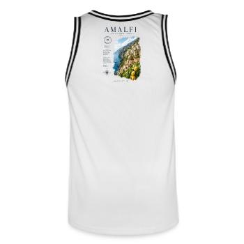 Amalfi Küsten - La Dolce Vita - Männer Basketball-Trikot - Weiß/Schwarz - Hinten - AI Model Male 185 dark (185cm)