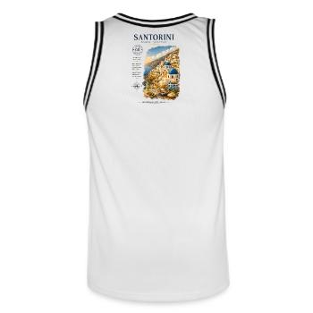 Santorini Inseltraum - Männer Basketball-Trikot - Weiß/Schwarz - Hinten - AI Model Male 185 dark (185cm)