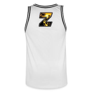  Sonnenuntergang Vibe Zoopy - Männer Basketball-Trikot - Weiß/Schwarz - Hinten - AI Model Male 185 dark (185cm)