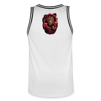 Jaguar - Männer Basketball-Trikot - Weiß/Schwarz - Hinten - AI Model Male 185 dark (185cm)