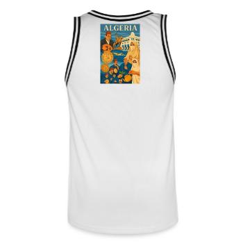 Design CASBAH ALGERIA  - Maillot de basket Homme - blanc/noir - Dos - AI Model Male 185 dark (185cm)