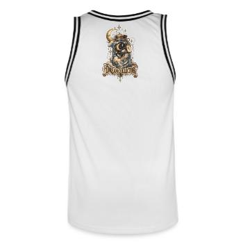 Capture all your dreams and make them come true - Men's Basketball Jersey - white/black - Back - AI Model Male 185 dark (185cm)