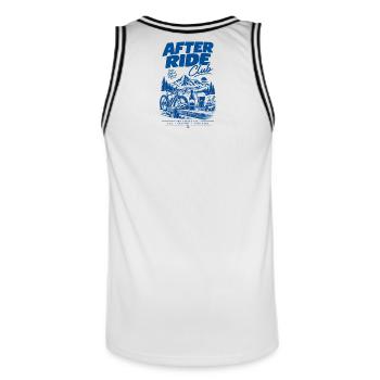 Après le coucher de soleil du Ride Club Bergsee - Maillot de basket Homme - blanc/noir - Dos - AI Model Male 185 dark (185cm)