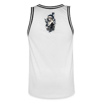 Art esthétique du piano - Maillot de basket Homme - blanc/noir - Dos - AI Model Male 185 dark (185cm)