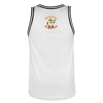 Treffen mit Überlebenden - Männer Basketball-Trikot - Weiß/Schwarz - Hinten - AI Model Male 185 dark (185cm)