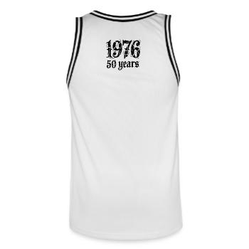 Est1993 59 Years Barbed Wire - Men's Basketball Jersey - white/black - Back - AI Model Male 185 dark (185cm)