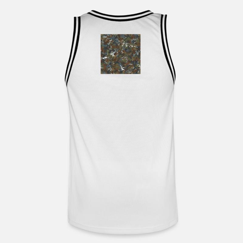 Camouflage forestier 4 saisons - Maillot de basket Homme - blanc/noir