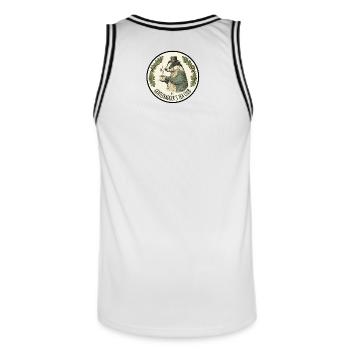 Le Club de Thé Gentlebadger - Maillot de basket Homme - blanc/noir - Dos - AI Model Male 185 dark (185cm)