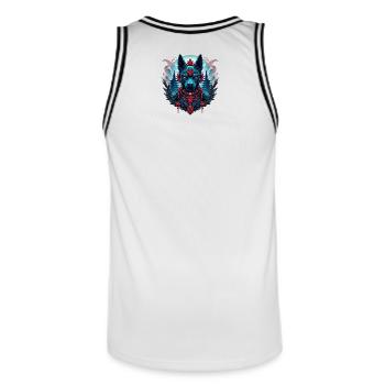 Temple Beast Awakening - Men's Basketball Jersey - white/black - Back - AI Model Male 185 dark (185cm)