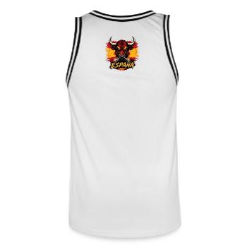 Spanischer Stier im Espana Look - Männer Basketball-Trikot - Weiß/Schwarz - Hinten - AI Model Male 185 dark (185cm)