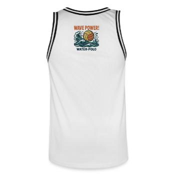 Wave Power Water Polo - Men's Basketball Jersey - white/black - Back - AI Model Male 185 dark (185cm)