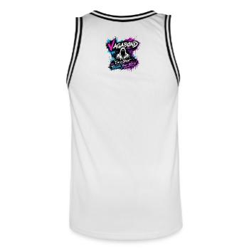 Vagabond Ghost Graffiti - Men's Basketball Jersey - white/black - Back - AI Model Male 185 dark (185cm)