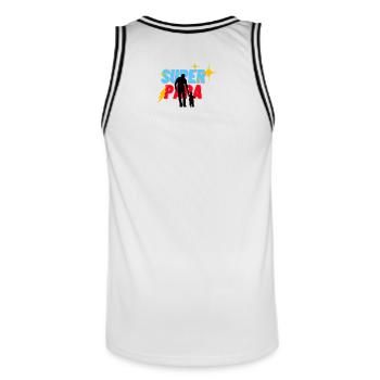 Super Dad - Men's Basketball Jersey - white/black - Back - AI Model Male 185 dark (185cm)