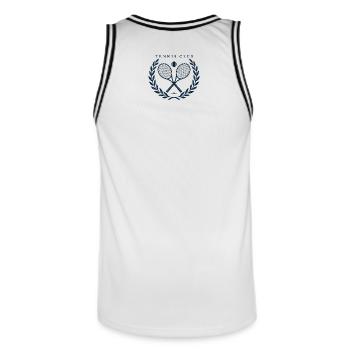 Club de tennis vintage - Esthétique rétro de club de campagne - - Maillot de basket Homme - blanc/noir - Dos - AI Model Male 185 dark (185cm)