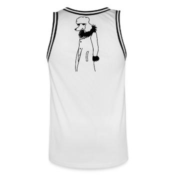 Cooler Pudel - Männer Basketball-Trikot - Weiß/Schwarz - Hinten - AI Model Male 185 dark (185cm)