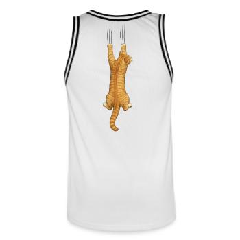 Cat Lovers - Men's Basketball Jersey - white/black - Back - AI Model Male 185 dark (185cm)