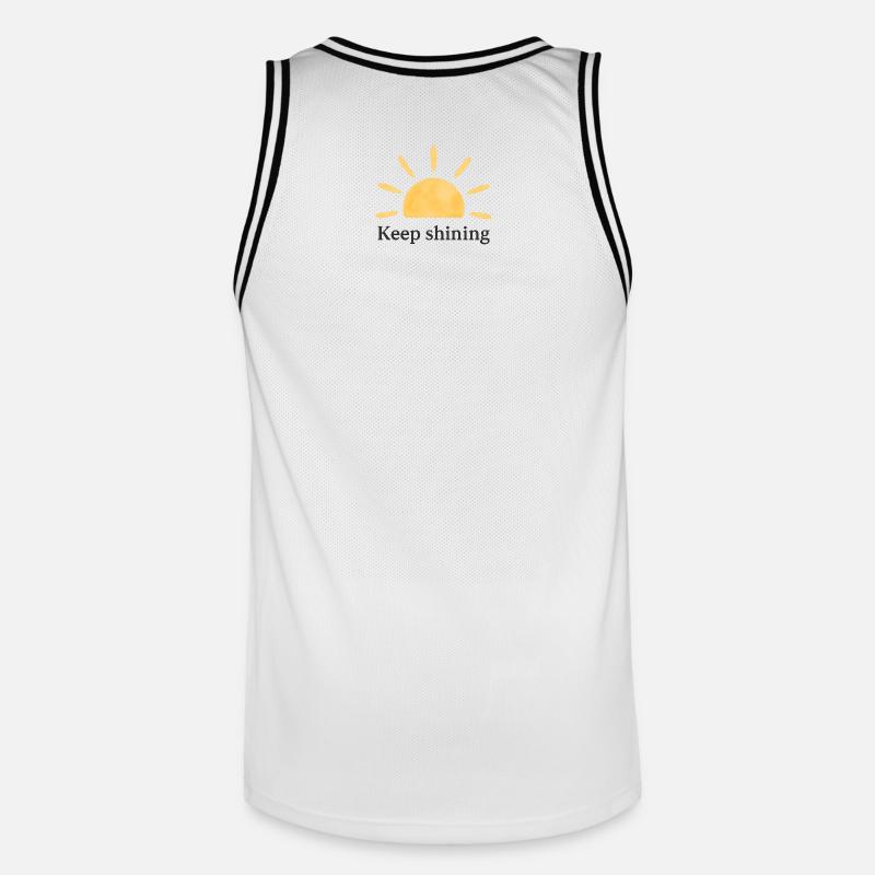 Keep Shining – Sonne – Minimalistisch - Männer Basketball-Trikot - Weiß/Schwarz