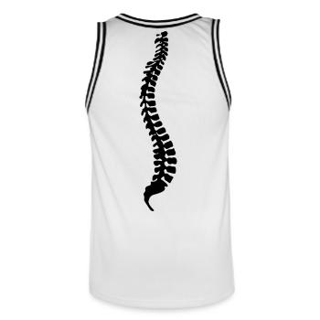colonne vertébrale - Maillot de basket Homme - blanc/noir - Dos - AI Model Male 185 dark (185cm)